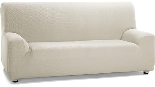 ECOMMERC3 | Funda Sofá Elástica y Extrasuave para Sofás de 3 Plazas de 170 a 215cm - Funda Ajustable Color Marfil 100% Made in Spain