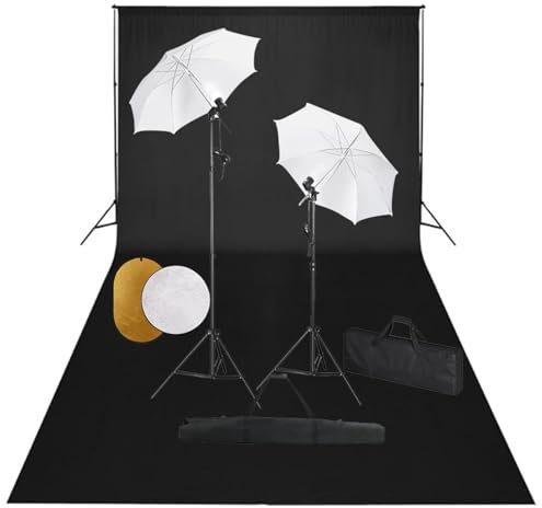 Somanki Kit Studio Fotografico con Luci Ombrelli Fondale e Riflettore,Studio Foto,Fotografia,Illuminazione e Studio,Luci e Flash da studio-3067077