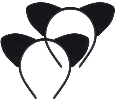 LIURFLNC 2 Stücke Katzenohren Haarreif Cat Ears Headband, katzen ohren, Katze Haarbänder Haarschmuck Damen Katzen Kostüm für Halloween Karneval und Fasching
