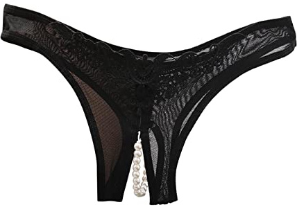 bgyujn Strings & Tangas pour Femmes Massage Perle Sexy Sous-vêtements Femmes Léger Sexy Tangas Respirant Taille Basse Dentelle String String String Sous-vêtements Culotte, Noir #4., taille unique