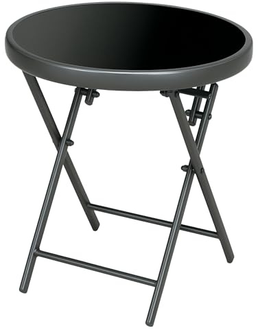 Outsunny Beistelltisch Klappbar Gartentisch Rund 45 x 45 x 50 cm Einfarbig