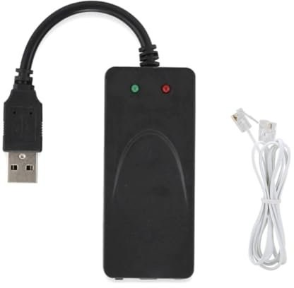 Jrifedptry Faxmodem, USB2.0 56K Externer Modemtreiber, Stecker und Spiel-USB-Modem, Standard und Erweitert Gemäß Anleitung (Dual-Port)