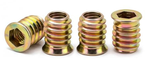 Drenky ‌M5 Insert Fileté Bois‌, 40 Pièces écrous à Visser ‌M5 X 10mm ‌Manchons à Visser‌ Galvanisés écrou Hexagonal Fileté‌ pour Meubles en Bois