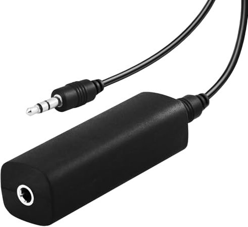 teashow Ground Loop Noise Isolator, Noise Filter with 3.5mm Audio Cable for Car Audio/Home Stereo System, Eliminate Humming and Buzzing Noises Completely