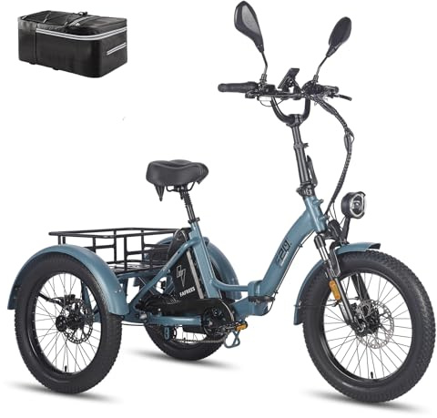 Fafrees F20 Mate E-Bike 3 Rad Klapprad COC [ Offiziell ] 48V 21Ah Akku 115KM E Bike Damen, Elektrofahrr?der 65N.m, Fat Ebike Herren 20 Zoll, E Lastenfahrrad IPX5, fr Erwachsene & Senioren