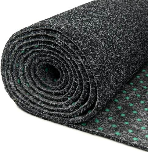 TAPISO Magic Forest Rasenteppich Kunstrasen Anthrazit Balkon Terrasse Garten Outdoor Indoor Meterware Kunststoffrasen Teppich Echtrasenoptik Wetterfest 300 x 800 cm