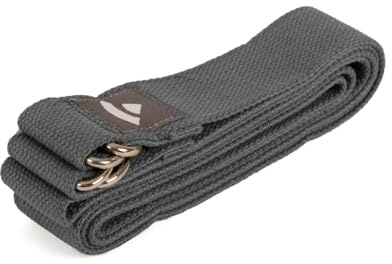 Bodhi Yogagurt 2 in 1 | Yamala Belt aus Baumwolle | Praktisches Yoga Zubehör für Dehnen und Fitness | Waschbarer Carry Strap mit Metallverschluss | Tragegurt für dicke Yogamatten