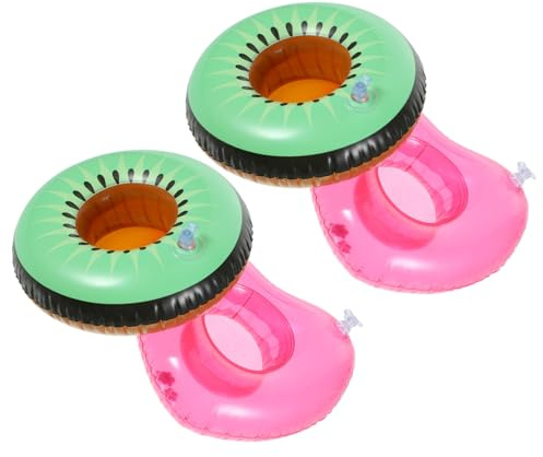 BESPORTBLE 4 Piezas Soporte Flotante Inflable para Bebidas Unidades Porta Vasos de PVC Resistente y Reutilizable para Piscina y Terraza Diseño y Estable para Fiestas Acuáticas
