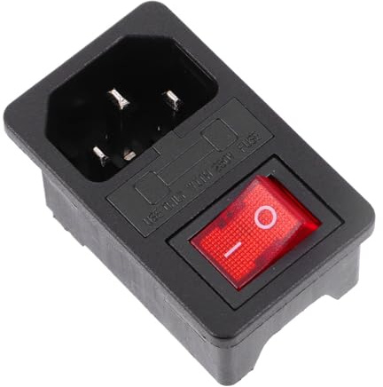 SOLUSTRE 3 Polige Netzsteckdose mit Wippschalter und Sicherung 10A 250v mit Kontrollleuchte Kompakt für Heimgebrauch