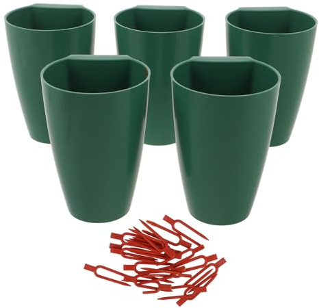 AKOOSY Set 5 Vasi per Semina Fragole in Plastica con Forca per Piantare, Vasi da Vivaio per Coltivazione Ortaggi e Fiori, Drenaggio Ottimale per Coltivazioni Protette e Giardinaggio