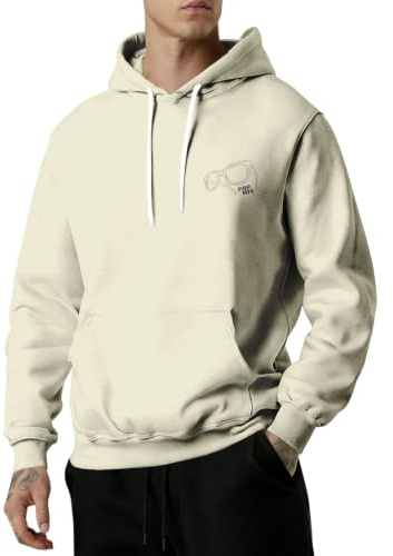 Hoodie oversize Y2K Fashion med fickor sweatshirt herr med tryck | Tröja herr med huva varm bekväm tröja lätt tunn huva enfärgad arbetströja casual huvtröja