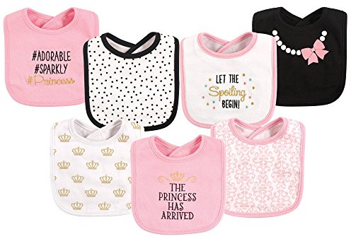 Hudson Baby Unisex Baby Cotton Bibs, Princess, One Size