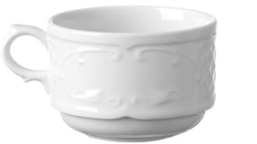 HENDI Tasse à café avec bords renforcés, 180 ml, ø82 mm, porcelaine blanche