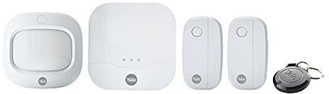 Yale Sync Smart Home Alarm (IA-311)- 5 tlg. - Alarmzentrale - Tür-/Fenstersensor - Bewegungsmelder - Schlüsselanhänger - Geolokalisierung - Funktioniert mit Alexa - Google Assistant - Philips Hue