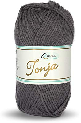 Rellana Tonja,Schulgarn,Baumwollgarn,100% Baumwolle,Topflappengarn,50gr. 85m, (315 dunkelgrau)