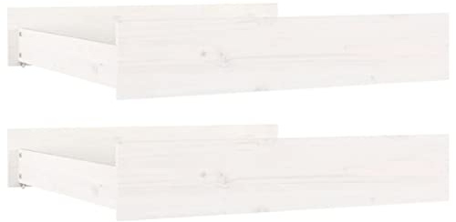 vidaXL 2x Bettschublade Bettkasten Bettschubkasten Schubkasten Unterbettschublade Bettschubladen Schublade Schlafzimmer Weiß Massivholz Kiefer