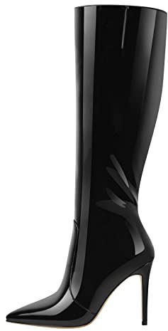 Only maker Damen Klassische Stiefel Spitze Kniehohe High Heels Stiletto Boots