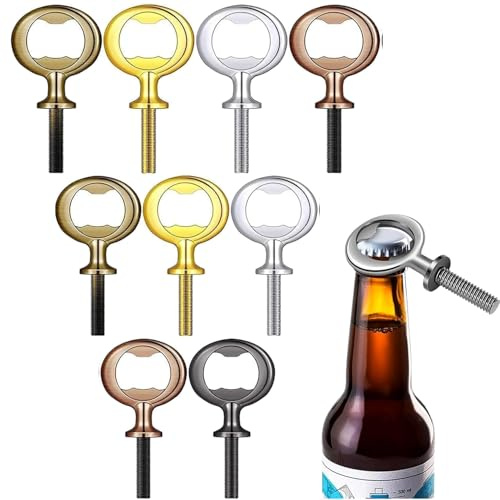 Roundsky 10 StüCke Metall FlaschenöFfner Rohlinge Edelstahl FlaschenöFfner EinsäTze Satz Gewinde BieröFfner Hardware