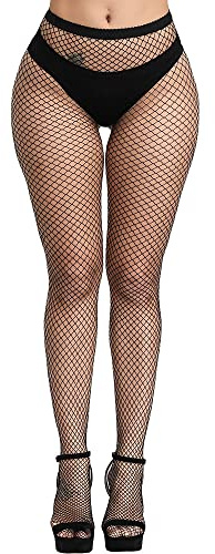 QIDISHUI Medias Rejilla Mujer Sexy Medias de Rejilla Pantimedias Cintura alta Elásticas Pantys Rejilla Medias de Red