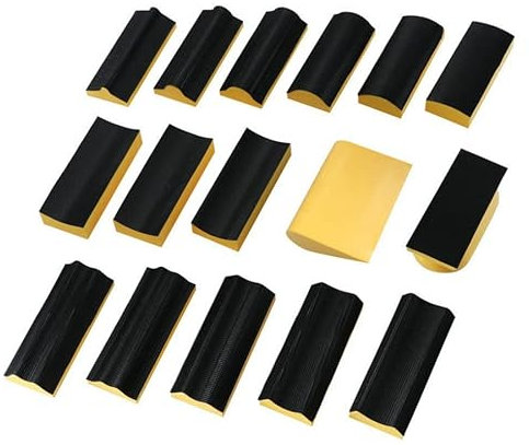 16 Stück/Set Handschleifklotz-Set, 40 x 100 mm, Klettverschluss, verschiedene Formen, Schleifscheibenhalter, Schleifschwamm, Schleifwerkzeug