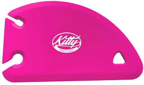 Kitty Professional 3 en 1 Tarjeta de Masa Profesional con Ranura para despegar y núcleo de Acero Inoxidable, rascador de Masa de Silicona sin BPA, para Alisar, Limpiar y porcionar (Rosa)