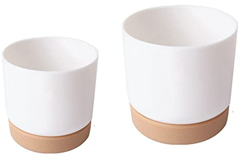Andy's Orchids Lot de 2 pots de fleurs à arrosage automatique, absorption automatique de l'eau, stockage rond, double couche, petit pot de fleurs vert