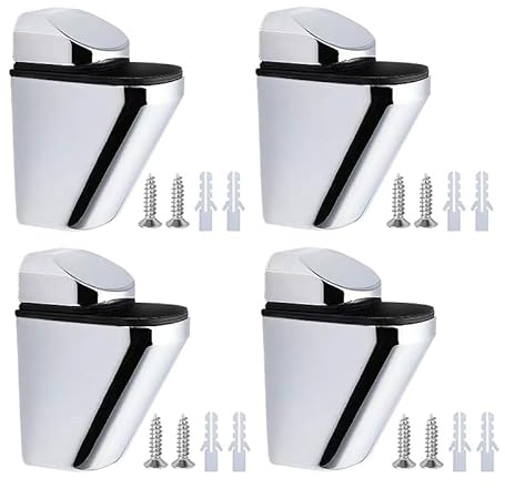 SyiXute 4 Stück Glasbodenträger,Verstellbare Zinklegierung Glasregal,Glashalterung für Zuhause,Hotel für 3-20 mm Dicke Glas/Holzböden