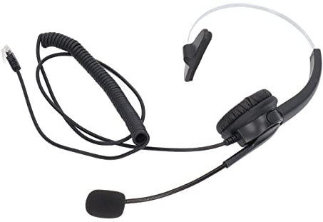 RJ9 Telefonheadset, Telefonheadset med Brusreducerande Mikrofon Call Center Office-headset, Ergonomisk Justerbar Volymkontroll, för Kundtjänst