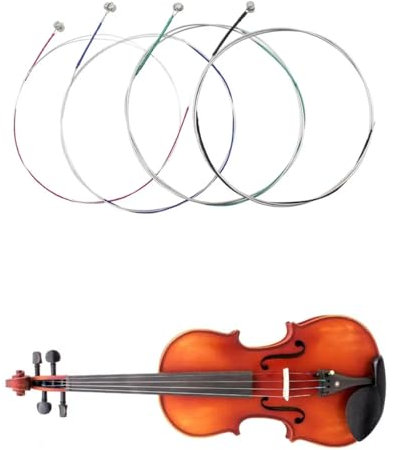 4 Pcs Violinsaiten,4/4 Universal Komplettset (E/A/D/G) Violine Universalsaite Stahlkern Geigensaite für Instrumente Saiten 1/2, 1/4,3/4, 4/4 Violine
