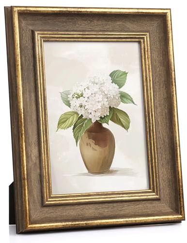 Afuly Cadre photo vintage en bois doré 13 x 18 cm - Cadre photo rétro antique - Décoration pour table murale, famille, ami, mariage, anniversaire, cadeaux de fête des mères pour maman, grand-mère