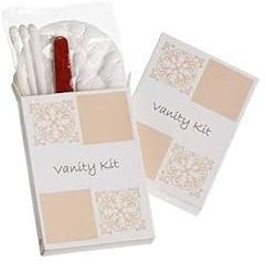 VANITY KIT Acanto 50 pezzi in Astuccio, Contenuto 2 dischetti struccanti (COTONE), 3 cotton fioc (BASTONCINO IN CARTA), 1 lima. Linea Cortesia Hotel B&B Ho.re.ca Prodotto monouso riutilizzabile (50)