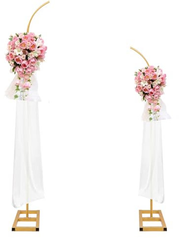 Wedding Arch Backdrop Stand, Metal Arch Stand Wedding Arch Frame Wedding Arches for Ceremony Gold Arch Backdrop Flower Arch Stand Floral Arch Birthday Party, Graduation Background Decoration