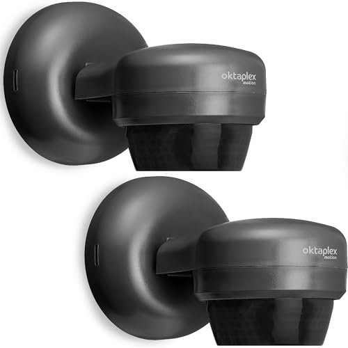 Oktaplex 2er Set Mia Bewegungsmelder 360 Grad schwenkbar Outdoor IP65 Motion Sensor 10 m Reichweite 230 V anthrazit