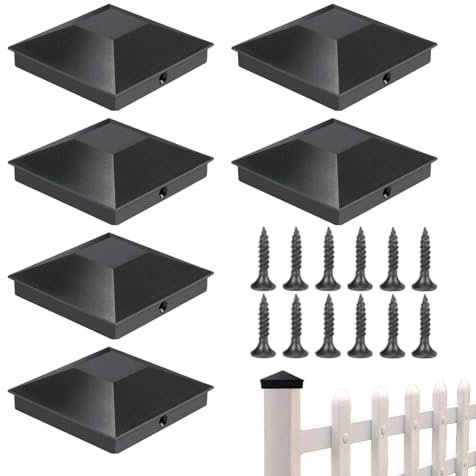 6 Chapeau Poteau Bois 9x9, Chapeaux De Poteau De Clôture 4x4, Capuchon De Poteau Pont Avec Vis, Capuchons De Poteau Clôture Carré, Pour Poteau À L'épreuve Des Intempéries
