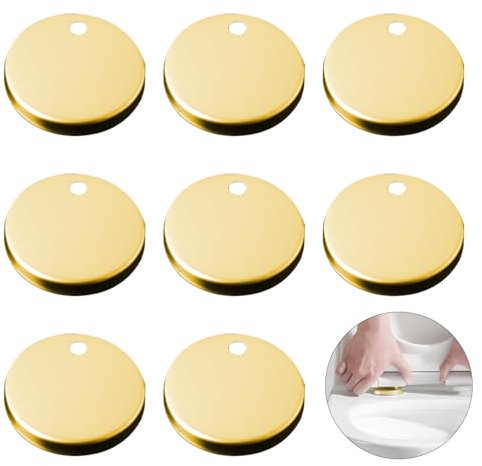 Neikafan 8 Stück WC-Sitz Scharnierabdeckung 60mm Toilettendeckel Befestigung Edelstahl Gold