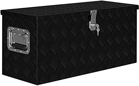 NQJIBUE Hardware Zubehör Aluminiumbox 80x30x35cm Schwarz Werkzeugaufbewahrung & Organisation