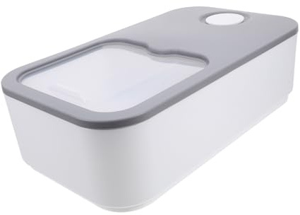 MAGICLULU Airtight Rice Storage Container 5kg Plastic Grain Bin Grey | Sturdy Large-capacity Design, Sealed Lid for Dry Goods, Countertop Organiser for Kitchen Storage