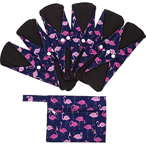 IWOWHERO Waschbare Pads Wiederverwendbare Menstruationspads für Frauen Bequemes Tragbares Menstruationspad-set