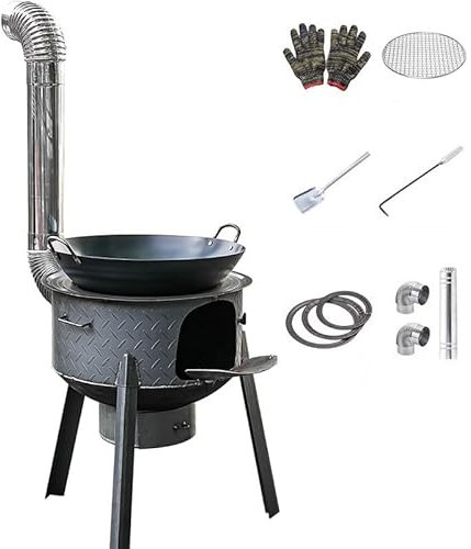 ERSINIAN Holzofen, Zeltofen, tragbare Holzöfen, Abnehmbarer Camping-Brennholzofen für den Außenbereich, für Grillpicknick, Kochen, Camping (68 cm)