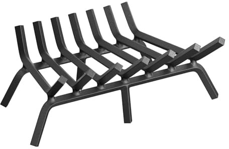 Rejilla for chimenea de acero sólido de 17 pulgadas, resistente, estante for leña, rejillas for fuego for herramientas de encendido al aire libre, hoyo, chimenea interior, soporte for troncos, estufa