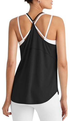 G4Free Workout Tank Tops for Women Lightweight Sleeveless Gym Sport Tops Y-Back Loose Fit Running Athletic Shirts