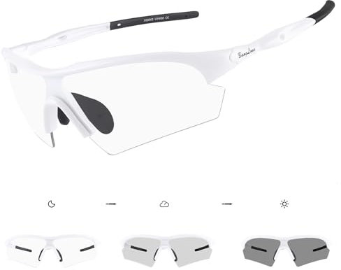BangLong Selbsttönend Sonnenbrille Fahrradbrille Herren Damen UV400 Schutz TR90 Rahmen Sportbrille für Schnelle Radfahren Laufen Baseball Fahrrad Mtb Outdoorsport
