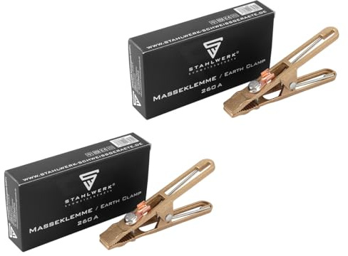 STAHLWERK 2 x Masseklemme, Massezange und Erdungsklemme | Belastbar bis 260 A