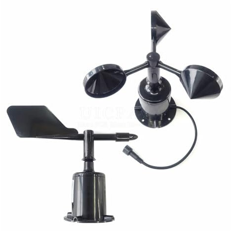 OURNXI 30m/s Weather Station, Outdoor 3 Cup Anemometer Sensor, Polycarbon Fiber Wind Speed Wind Direction Sensor, Output RS485 4-20MA 0-5V(0-5V Kit)