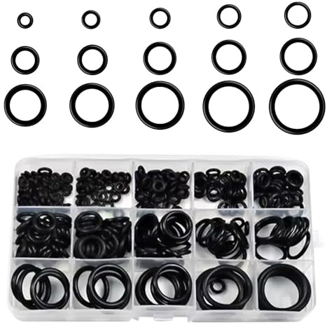 Compact O Rings Kit, Reusable Rubber Gasket Seal Assortment, Sturdy Washer Set 225 pezzi 18 dimensioni per la riparazione automatica Plumbing Industrial Household Use