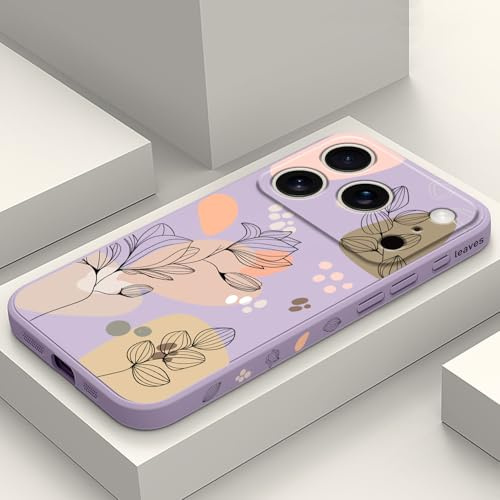 LEECG Skal för iPhone 17 Pro tunt silikonfodral mjukt repsäkert fodral med mikrofiberöverdrag telefonskal för iPhone 17 Pro, Morandi Lila