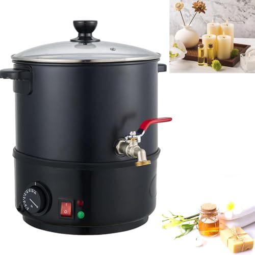 Industrial Wax Melter 6-20L - Fast Heating & Precision Temperature Control - Electric Wax Pot with Pour Spout for Candle Making - High-Capacity Equipment for DIY & Production