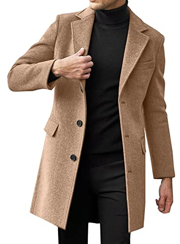 Generic Spring Jackets Men Men's Plus Size Winter Coat Lapel Collar Long Sleeve Padded Leather Jacket Thicken Coat Sheepskin Jacket Men Large Sizes, khaki, 4XL