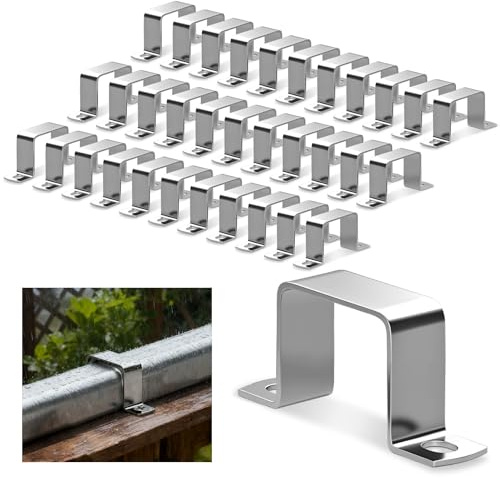 sturiz 35 fascette per tubi quadrati in acciaio inox 304, 10 x 10 mm, fascette a U, per porte di casa, finestre, approvvigionamento idrico e altre tubazioni