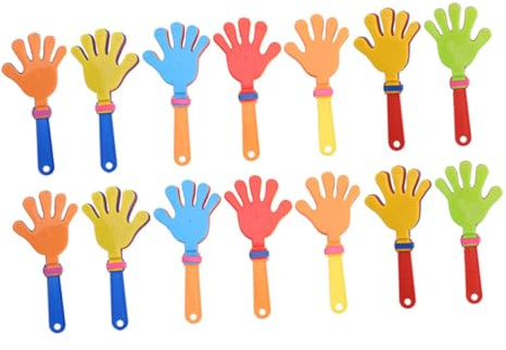 STOBAZA 20 piezas Palmas Plásticas Ruidosas para Fiestas Juguete de Mano para Cumpleaños y Eventos Festivos Pequeño Colores Aleatorios Color Aleatorio Color Aleatorio